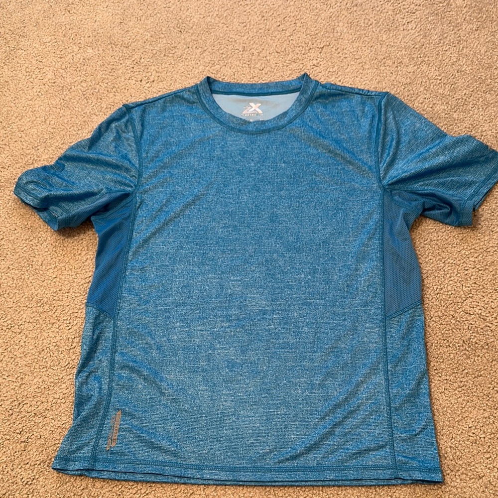 Zero exposure Blue Short Sleeve Athletic Tee